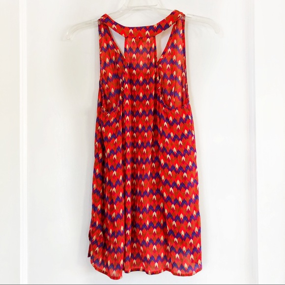 Lucky Brand Funky Geometric Print Tank Blouse - Picture 3 of 8